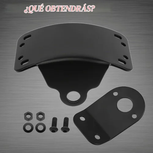 Vista 7 de Amazicha Soporte de placa de matrícula de montaje lateral curvado con agujero de eje de 3/4 pulgadas compatible con Harley Touring Sporster Bobber