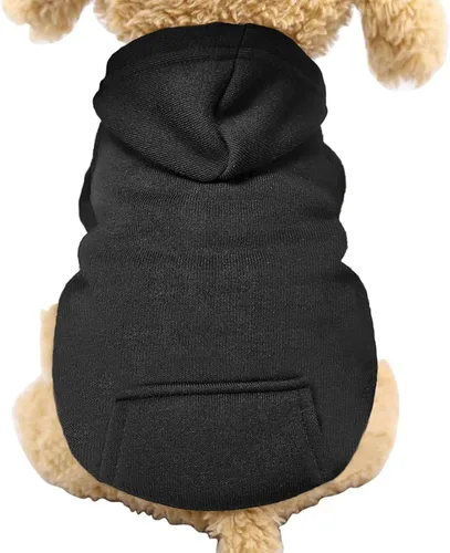Vista 22 de Jecikelon Sudadera con capucha para perro de invierno con bolsillos, ropa cálida para perros pequeños, abrigo de Chihuahua, ropa de cachorro y gato