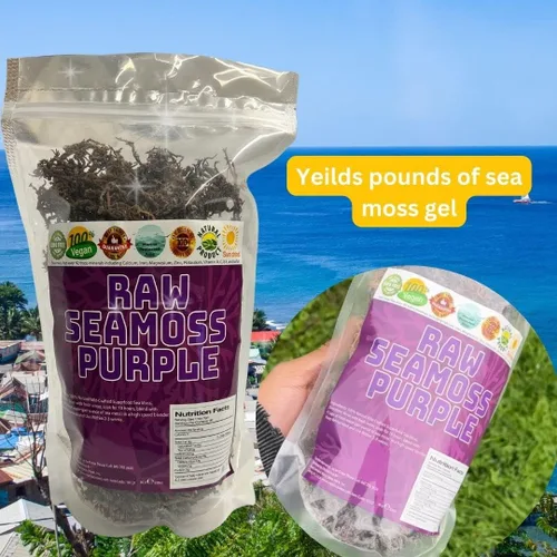 Vista 6 de Musgo marino morado Musgo marino irlandés Wildcrafted - 100% natural, hace más de 120 onzas de gel de musgo de mar, para la salud y el bienestar
