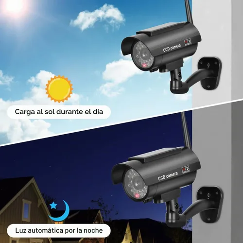 Vista 2 de BNT Cámara de seguridad falsa alimentada por energía solar, cámara de seguridad simulada con sistema de vigilancia simulada con sensor de luz