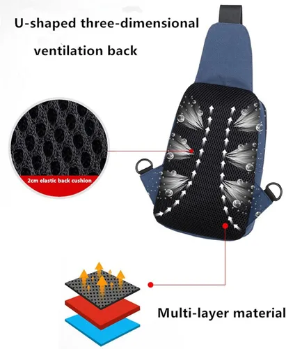 Vista 3 de ANACRO Bolso de hombre a la moda para hombre, bolso bandolera de hombro para hombre y mujer, mensajero para cruzar, cinturón, bolso principal