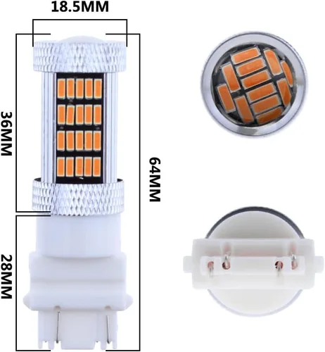 Vista 9 de Recién actualizado T25 cuña 3156 3157 focos LED, luces de señal de giro amarilla ámbar, 3157A 3457NA 4157NAK 5702AK 360° súper brillante 3156A 3056