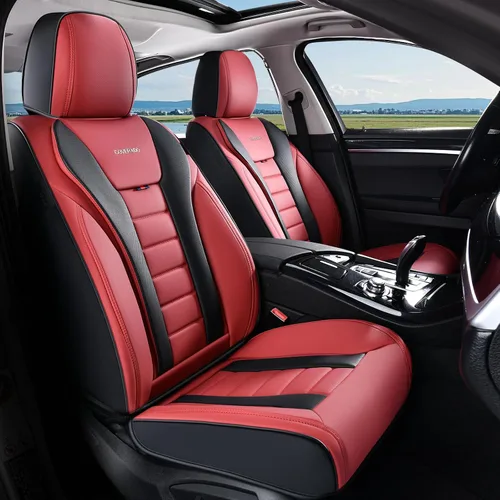 Vista 52 de Coverado Juego completo de fundas de asiento de automóvil, protector impermeable para asiento de automóvil, cojín de asiento de cuero, fundas
