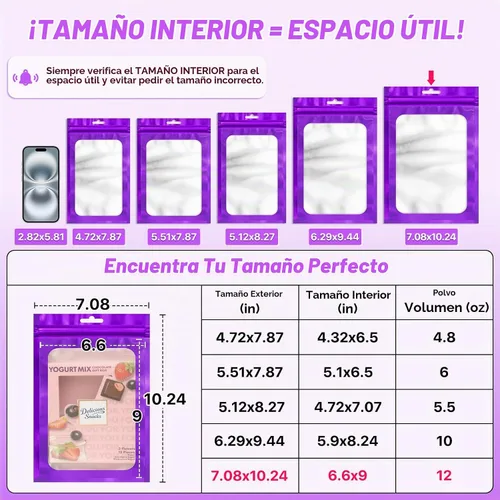 Vista 2 de ANZNKU 100 bolsas de Mylar moradas, resellables a prueba de olores, bolsas Morado