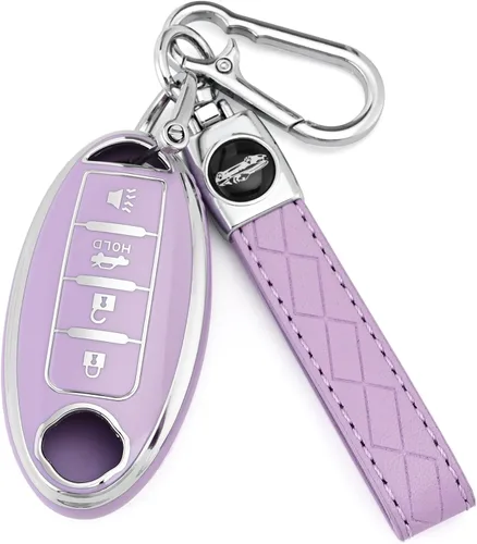 Vista 14 de Joilery Funda para llavero para Nissan Rogue Altima Accesorios, Compatible con llave de 4 botones, Carcasa protectora de TPU para Sentra, Murano