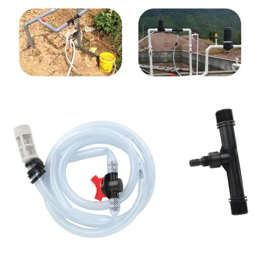 Vista 3 de Venturi - Kit de inyector de fertilizante de 1 pulgada, sistema de riego por goteo eficiente con tubo de agua para césped, jardín, invernadero