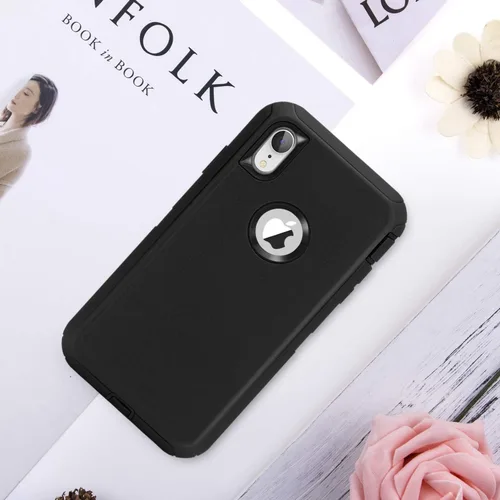 Vista 8 de MAXCURY Funda para iPhone XR, funda protectora de cuerpo completo resistente con absorción de golpes para iPhone 10R, parachoques de PC duro +