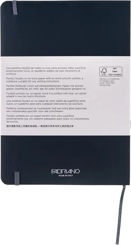Vista 9 de Fabriano Ispira - Cuaderno de tapa suave, 5.8 x 8.3 pulgadas, A5, forrado, negro