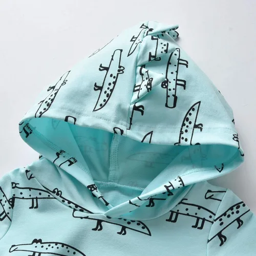 Vista 3 de Conjunto de sudadera con capucha y pantalones, de manga larga, con varios diseños, para bebé o niño