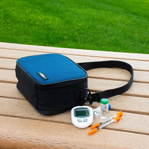 Vista 7 de ChillMed® Elite - Estuche de viaje semanal para diabéticos, bolígrafo de insulina y medidor de glucosa organizador con bolsa de hielo reutilizable