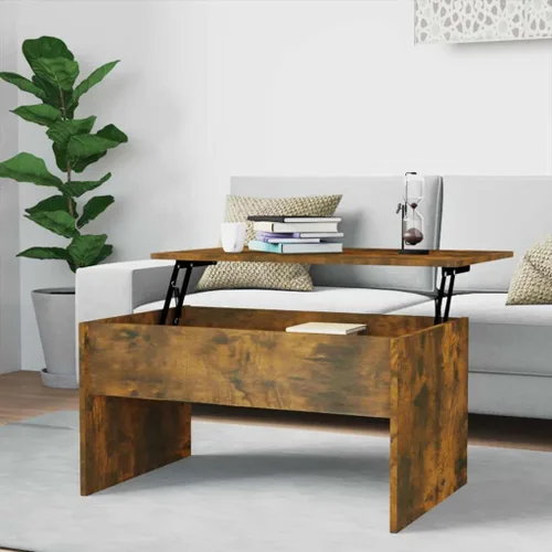 Vista 12 de Lift Top Coffee Table Black 31.5"x19.9"x16.3" Engineered Wood Mesa de Centro for Living Room with Hidden Storage, Modern Matte Finish for Small