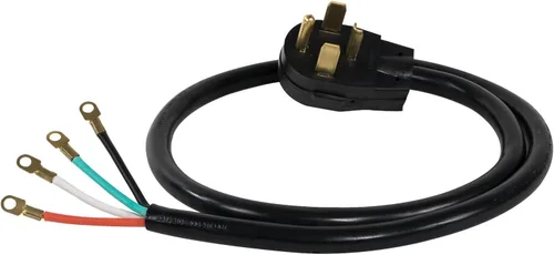 Vista 3 de Certified Appliance Accessories Cable de alimentación para electrodomésticos de 30 amperios, cable para secadora de 4 clavijas, 4 cables codificados