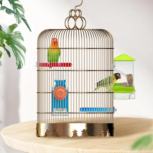 Vista 3 de Hamiledyi - Set de comederos sin ensuciar para pájaros con dispensador de agua, contenedor de semillas para periquitos, comedero automático