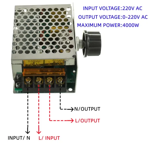 Vista 4 de BOJACK Regulador de voltaje electrónico SCR de alta potencia 4000W 220V AC controlador de velocidad del motor termóstato del regulador de intensidad