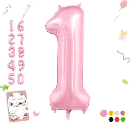 Vista 39 de Globos grandes de 40 pulgadas de números del 0 al 9, globos numéricos para decoración de fiesta de cumpleaños, globos de helio de aluminio