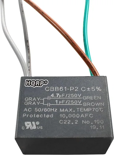 Vista 29 de HQRP Condensador de ventilador de techo CBB61 1uf+2uf de 3 cables listado UL