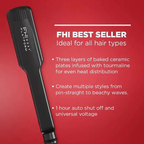 Vista 6 de FHI HEAT Plancha de pelo de turmalina Platform Pro Styling para todo tipo de cabello