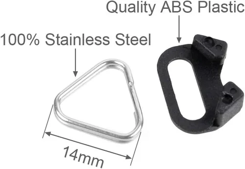 Vista 3 de Foto&Tech 4 piezas de anillo de acero inoxidable para cámara, adaptador de anillo dividido triangular y tapa de ABS, compatible con Fujifilm Lecia