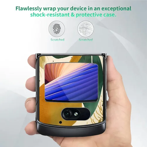 Vista 4 de Rossy Funda para Motorola RAZR 5G, para Moto RAZR 5G, funda delgada y ligera de policarbonato duro a prueba de golpes para Motorola Moto RAZR 5G