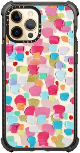 Vista 16 de CASETiFY Funda Ultra Impact para iPhone 12 Pro Max - Adhesivo Aries Moross, color negro transparente