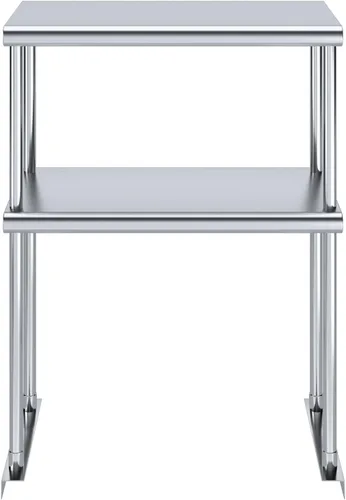 Vista 4 de AmGood Estante doble de acero inoxidable NSF - Muchos (24" de largo x 12" de profundidad)