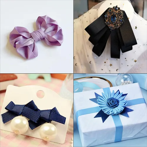 Vista 3 de Cinta de grogrén de doble cara de color liso azul bebé de 1-1/2 pulgadas x 50 yardas para envolver regalos, bodas, fiestas, manualidades, lazos