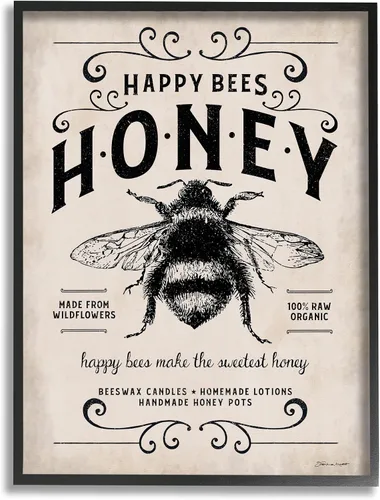 Vista 9 de Stupell Industries Honey Bee Rustic Farm - Placa de pared con diseño de palabras texturizadas, 10 x 15, multicolor