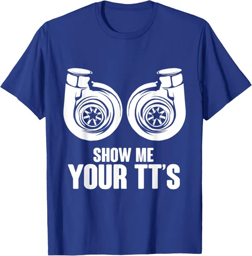 Vista 19 de Funny Show Me Your TT's Twin Turbo Car Racing Camiseta, Negro, S