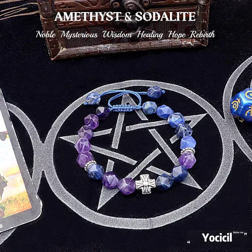 Vista 31 de Pulseras de la amistad, pulsera de obsidiana negra arcoíris para mujeres y hombres, 0.394 pulgadas (0.394 in), ojo de tigre, hematita y cristal