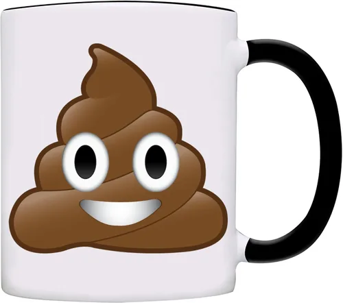 Vista 2 de owndis Taza Poo Poop Cara Texto Imagen Taza De Café-0002-Negro