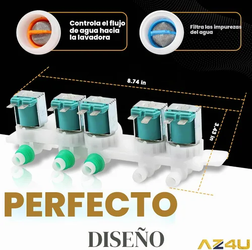 Vista 5 de AZ4U DC97-15459G Válvula de entrada de agua para lavadora Samsung