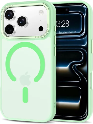 Vista 33 de Anuck - Funda magnética para iPhone 11 compatible con MagSafe, carcasa trasera mate translúcida dura, borde de TPU, delgada, resistente a impactos