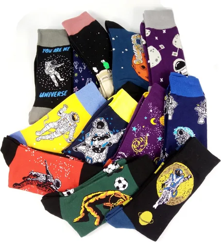 Vista 4 de HSELL - Calcetines de vestir para hombre, diseños de colores, divertidos y novedosos