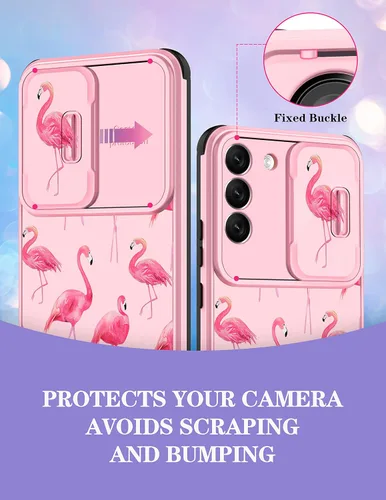 Vista 3 de Funda para Samsung Galaxy S22 Plus con diseño de flamencos para mujer, funda de teléfono linda y femenina, diseño bonito de animales, estético