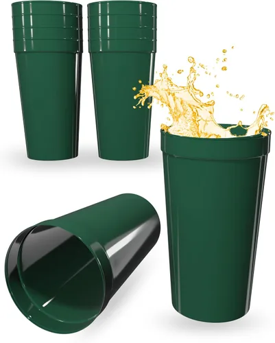 Vista 85 de PartyPrints Paquete de 100 vasos de plástico en blanco reutilizables de 10 a 12 onzas, vasos de estadio a granel, sin BPA, aptos para lavavajillas