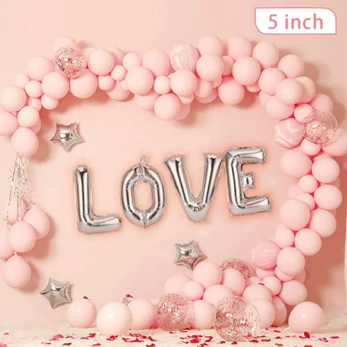 Vista 6 de BEISHIDA - 200 globos de 5 pulgadas de color rosa pastel, globos pequeños de color rosa bebé, globos mini de color rosa claro macaron, globos