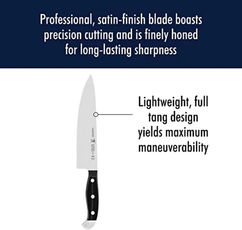 Vista 5 de HENCKELS - Cuchillo de chef de 8 pulgadas afilado como una navaja, diseñado en Alemania informado por más de 100 años de maestría, color negro