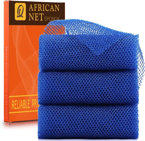 Vista 34 de UJFQBH African Net Sponge Authenti, exfoliante corporal para espalda y zonas de difícil acceso, exfoliante diario suave para limpieza profunda Gris