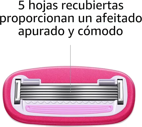 Vista 6 de Amazon Basics - Maquinilla de afeitar manual de cinco hojas para mujer, se adapta a las asas Amazon Basics y Venus, incluye 1 asa FITS, 12 cartuchos