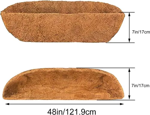 Vista 5 de Coco Liners para cajas de ventana, revestimiento de fibra de coco, (48 pulgadas) de revestimiento de coco para maceteros, revestimientos de coco