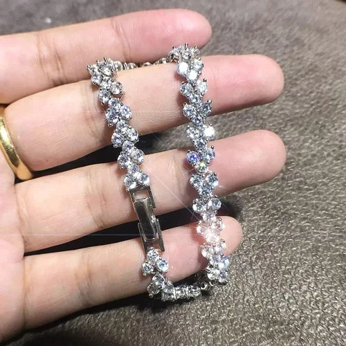 Vista 5 de Silver Tennis Bracelet, 18K Gold Plated AAAAA+ Cubic Zirconia Bracelet, Dainty Classic Fashion Jewelry for Women Girls