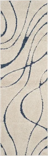 Vista 38 de Safavieh Florida Shag Collection - Alfombra de área de 2 x 3 pies, color crema/beige, diseño geométrico, felpa de 1.2 pulgadas de grosor, ideal
