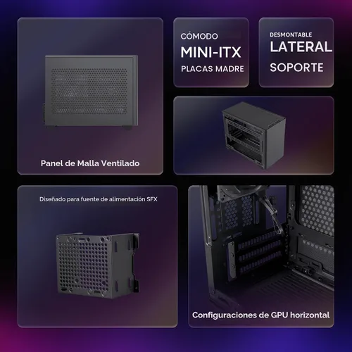 Vista 2 de Cooler Master Carcasa NR200 Mini-ITX para PC, montaje horizontal para GPU, diseñado listo para Nvidia RTX 5070 Ti AMD RX 9070 XT, SFX PSU - Listo