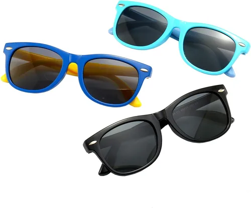 Vista 6 de FANNYGO Paquete de 3 lentes de sol polarizados para niños y niñas de 3 a 10 años Negro