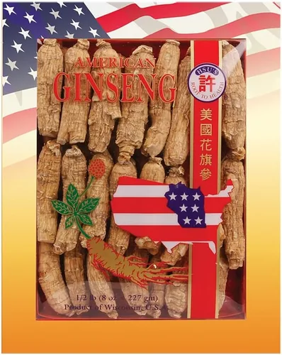 Vista 7 de Hsu's SKU 0130-4 Caja de raíces de ginseng americano de Wisconsin medio corto extra grande de 4 onzas para té, sopa y regalos, premium, sin OMG, sin
