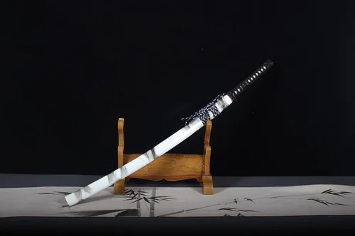 Vista 7 de Katanas japonesas de tres clips de acero, espadas japonesas hechas a mano de espiga completa de 41 pulgadas, espadas funcionales Catana