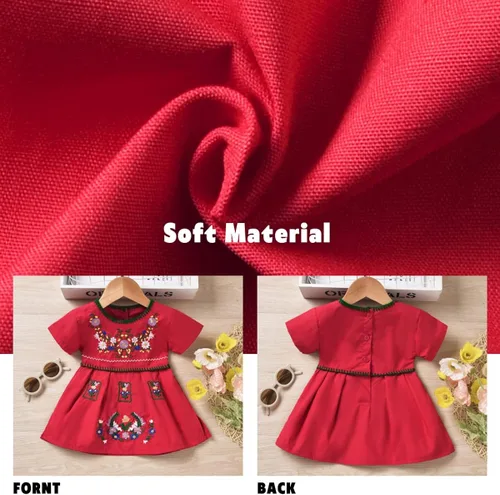 Vista 3 de Aalizzwell Vestido bordado de manga corta para bebé niña pequeña