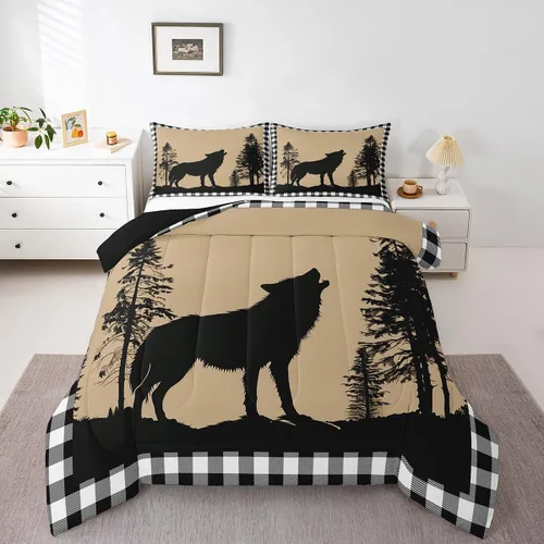 Vista 9 de Erosebridal Juego de edredón con temática de pesca, juego de ropa de cama rústica de granja tamaño individual para niños, adolescentes y adultos