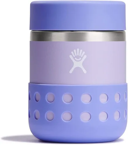 Vista 4 de Hydro Flask Recipiente de alimentos aislado – Contenedor de aperitivos para niños y lonchera – Tarro de comida de 12 onzas en color morado anémona