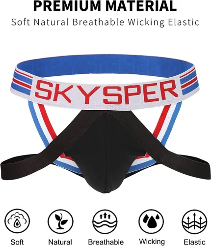Vista 86 de SKYSPER Jock Strap Athletic Supporter para hombres Sexy Jockstrap Ropa interior masculina